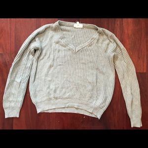 Trendy Relaxed Aqua Knit Sweater